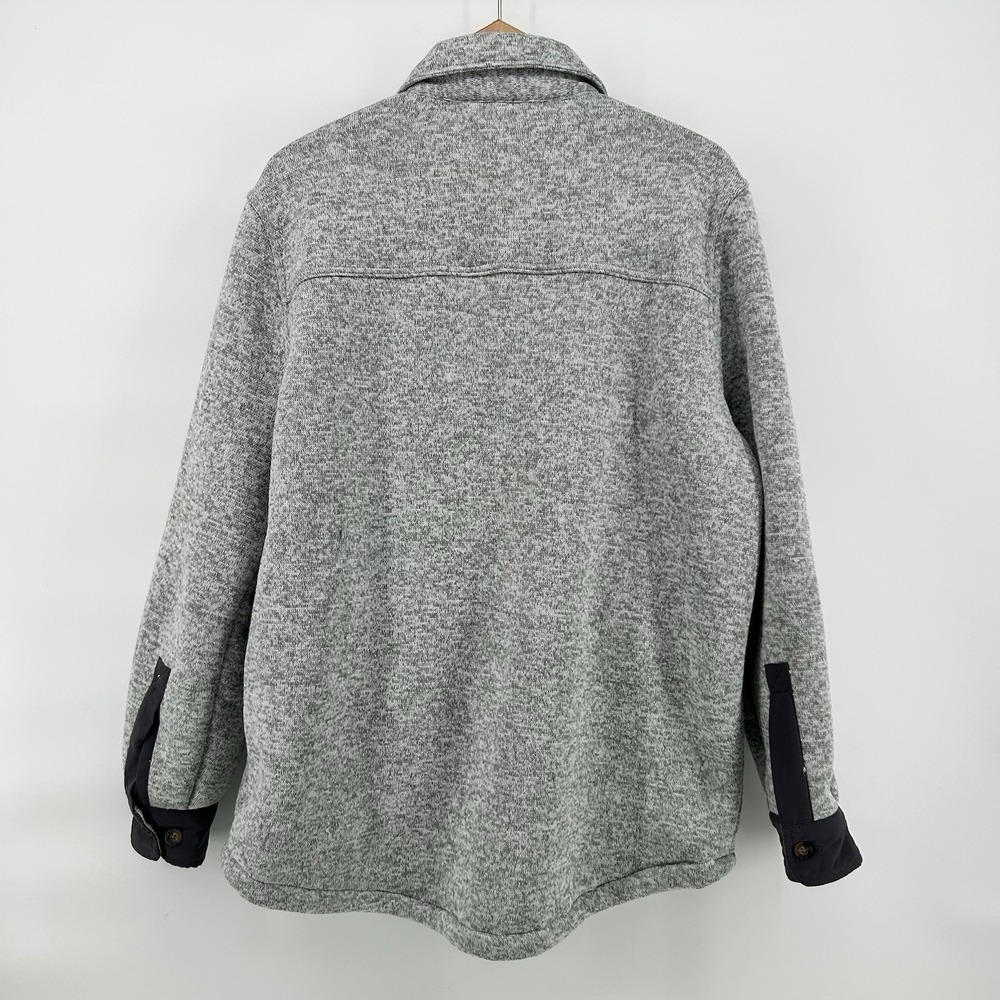 Avalanche Shacket Mens L Gray Sherpa Lined Shirt Jacket Button Up - Picture 7 of 11